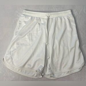 PINK Victoria's Secret White Mesh Athletic Shorts with Drawstring